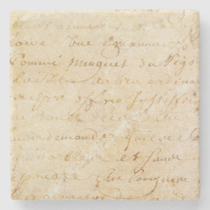 1700s Franse Antiek achtergrond van het Manuscrip Stenen Onderzetter