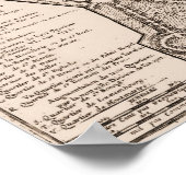 1705 Map of Paris, Frankrijk Poster (Hoek)