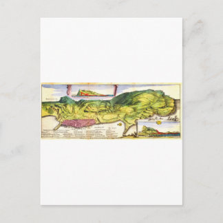 1720 De La Feuille Carte et Vue de Gibraltar Geo