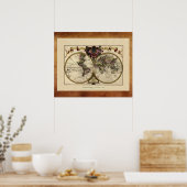 "1720 Guillaume DeLisle" Olde Worlde Map Poster (Cuisine)