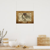 "1720 Guillaume DeLisle" Olde Worlde Map Poster (Cuisine)