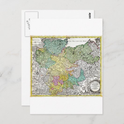 1730 Homann Map of Niedersaxond Berlin Lubeck H Briefkaart (Voorkant / Achterkant)