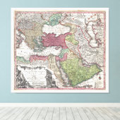 1730 Seuter Map of Turkey (Ottomaans Rijk) Canvas Afdruk (Insitu (Houten vloer))