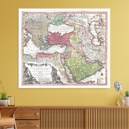 1730 Seuter Map of Turkey (Ottomaans Rijk) Canvas Afdruk (Insitu (Woonkamer))