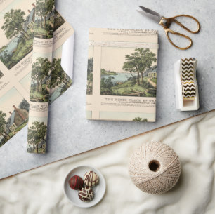  1732 George Washington Birthplace Pattern Cadeaupapier