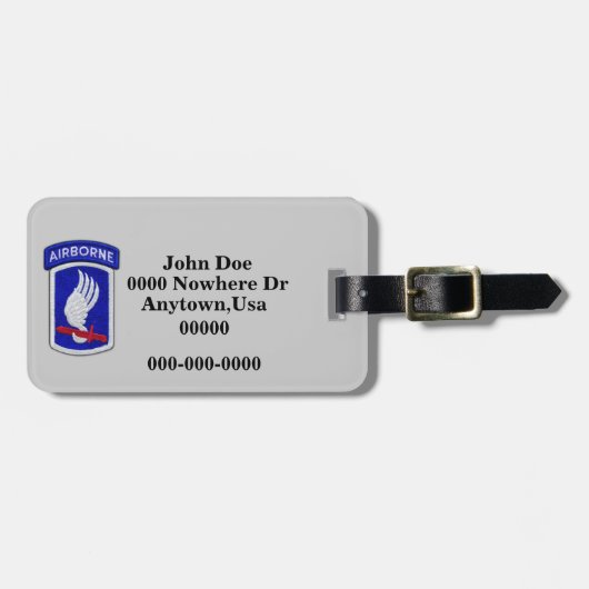 173e ABN BDE Airborne Brigade Patch bagagelabel (Voorkant horizontaal)