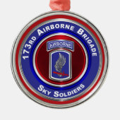 173e Luchtlandingsbrigade Kerstmis Metalen Ornament (Voorkant)