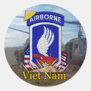 173e oorlog door brigade - vietnam in de lucht ronde sticker