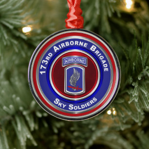 173rd Airborn173rd Aire Brigade Keepomwille Kerstm Metalen Ornament