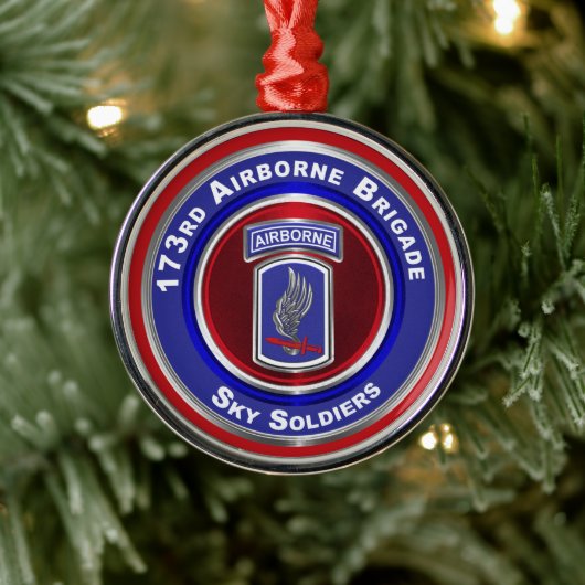 173rd Airborn173rd Aire Brigade Keepomwille Kerstm Metalen Ornament (Boom)