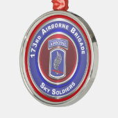 173rd Airborn173rd Aire Brigade Keepomwille Kerstm Metalen Ornament (Links)