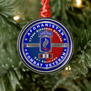 173rd Airborne Brigade Afghanistan Vet Kerstmis Metalen Ornament