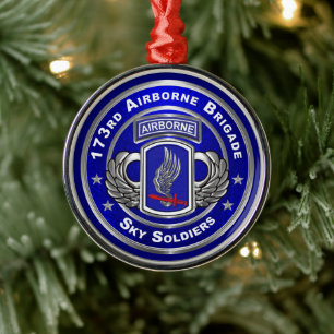 173rd Airborne Brigade Kerst Metalen Ornament