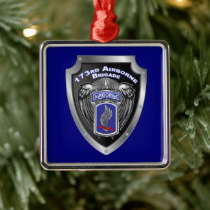 173rd Airborne Brigade Kerst Metalen Ornament