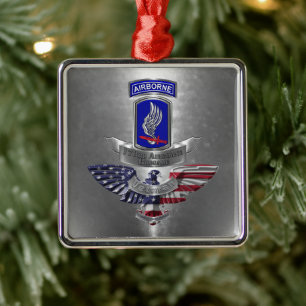 173rd Airborne Brigade Veteraan Kerst Metalen Ornament