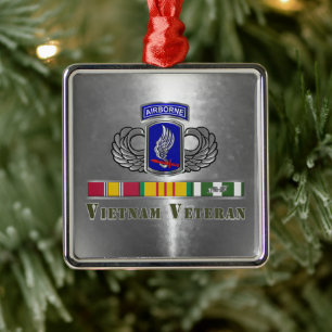173rd Airborne Brigade Vietnam Vet Kerstmis Metalen Ornament