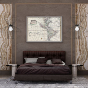 1747 Bowen Map of North America and South America Poster