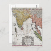 1748 Homann Heirs Map of India and Southeast Asia Briefkaart (Voorkant / Achterkant)