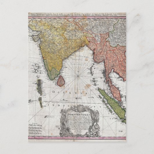 1748 Homann Heirs Map of India and Southeast Asia Briefkaart (Voorkant)