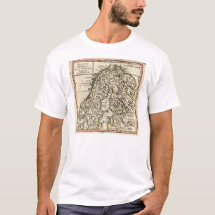 1750 Kaart van Scandinavië T-shirt