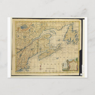 1758 New England & Nova Scotia Map Thomas Kitchin Briefkaart