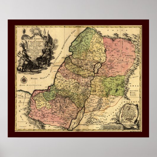 1759 kaart van oud Israël met de twaalf stammen Poster (Voorkant)