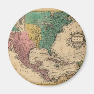1763 Noord-Amerikaanse kaart Magneet