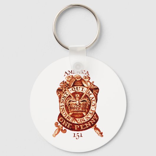 1765 Amerikaanse belastingstempel Sleutelhanger (Voorkant)