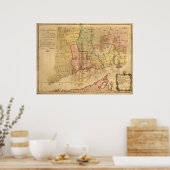1766 Kaart van de kolonie Connecticut Poster (Keuken)