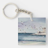 1774 Seagulls bij Sandy Beach Sleutelhanger (Voorkant)