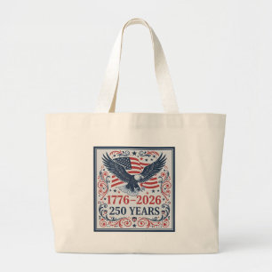 1776 2026 Amerika 250 Jaar Patriottische Eagle Boo Grote Tote Bag