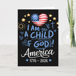 1776 2026 Amerikaans Kind Van God 250ste Verjaarda Kaart