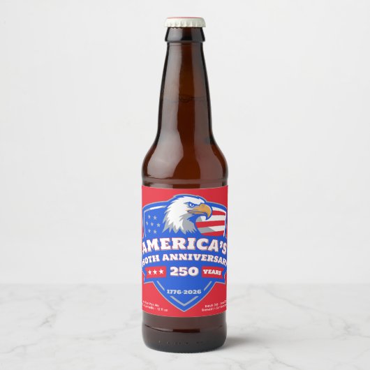 1776–2026 Eagle Shield • Custom Homebrew Label USA Bier Etiket (Voorkant)