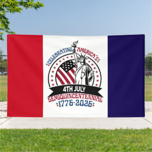 1776–2026 Patriottisch Semi-quince-eeuw-jubileumon Spandoek