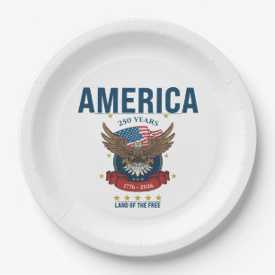 1776 2026 Patriottische Amerikaanse Zeearend Vla Papieren Bordje