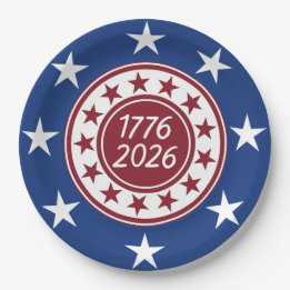 1776-2026 Patriottische Feestelijke Thema Papieren Bordje