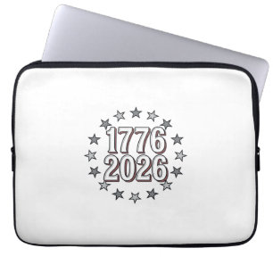 1776 2026 Patriottische Sterren Vintage Vector Ont Laptop Sleeve