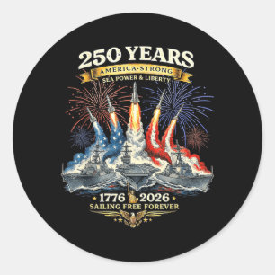 1776-2026 VS 250e verjaardag 4 juli Ronde Sticker