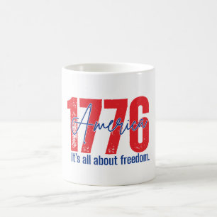 1776 Alles over Vrijheid Patriottische 4e Juli Koffiemok