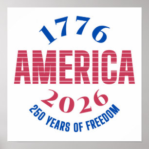 1776 AMERIKA 2026 250 jaar vrijheid Poster