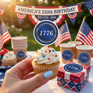 1776 Amerika 250e verjaardag Semiquincentennial Ronde Sticker