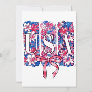 1776 Amerika 4 juli USA Bloemen Bloemen Feestdagenkaart