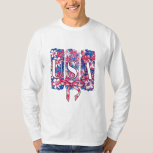 1776 Amerika 4 juli USA Bloemen Bloemen T-shirt