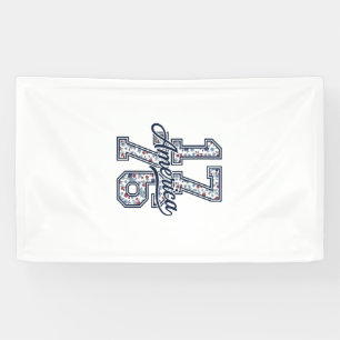 1776 Amerika Bloemige Patriottische Vintage Vector Spandoek