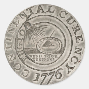 1776 Amerikaanse revolutie op het gebied van de co Ronde Sticker