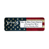 1776 Amerikaanse Vlag Rood Wit Blauw Retouradres Etiket (Voorkant)