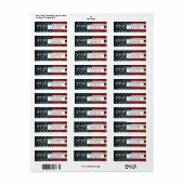 1776 Amerikaanse Vlag Rood Wit Blauw Retouradres Etiket (Full Sheet)