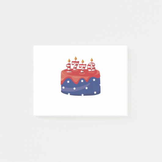 1776 Birthday Cake Post-it® Notes (Voorkant)