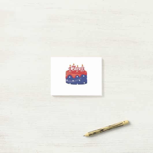 1776 Birthday Cake Post-it® Notes (Op bureau)