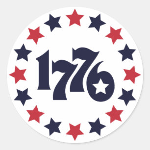 1776 - DE GEBOORTE VAN EEN NATIE - Patriottische S Ronde Sticker